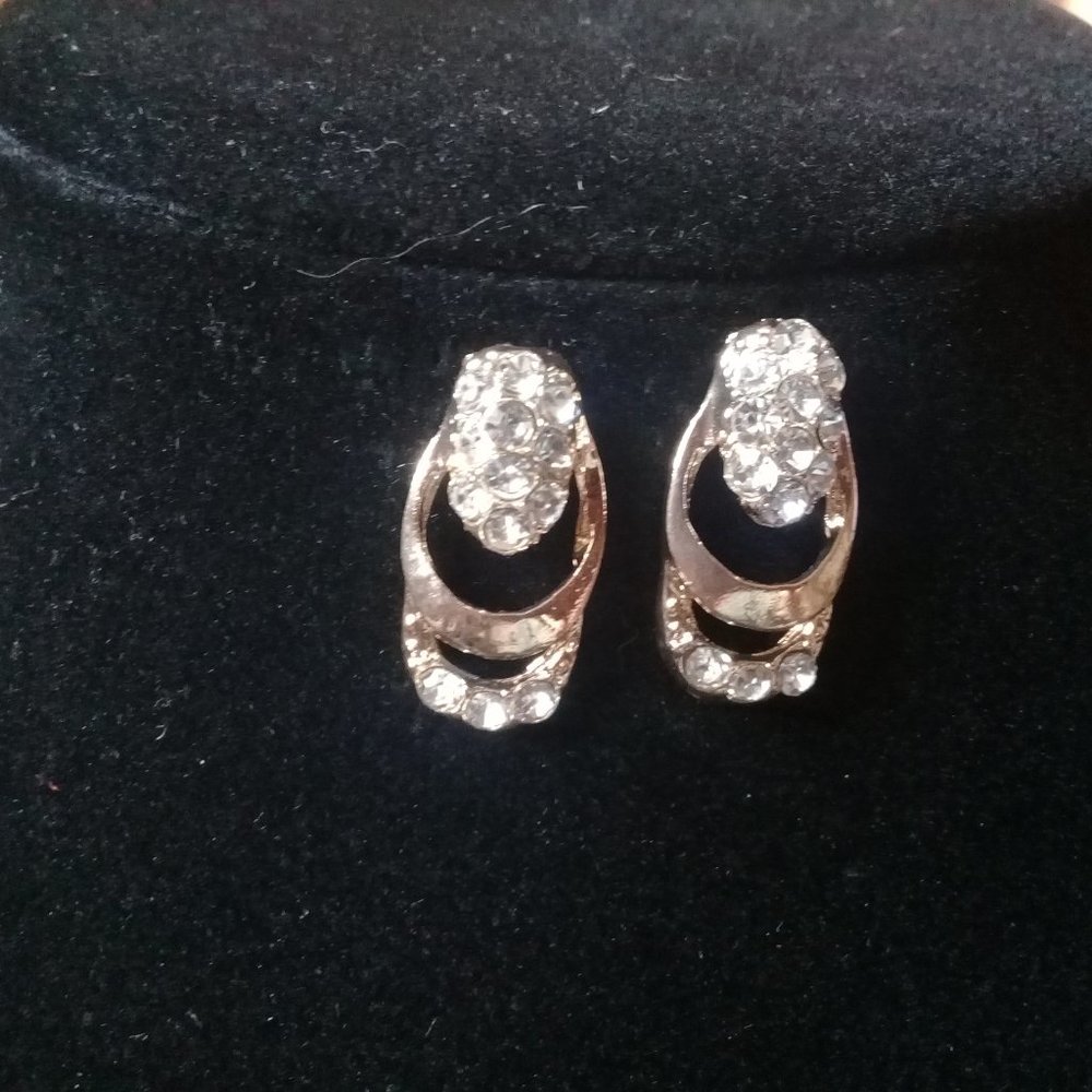 18kt.Gold Plated With Cz Multi Loop Earrings - image 1